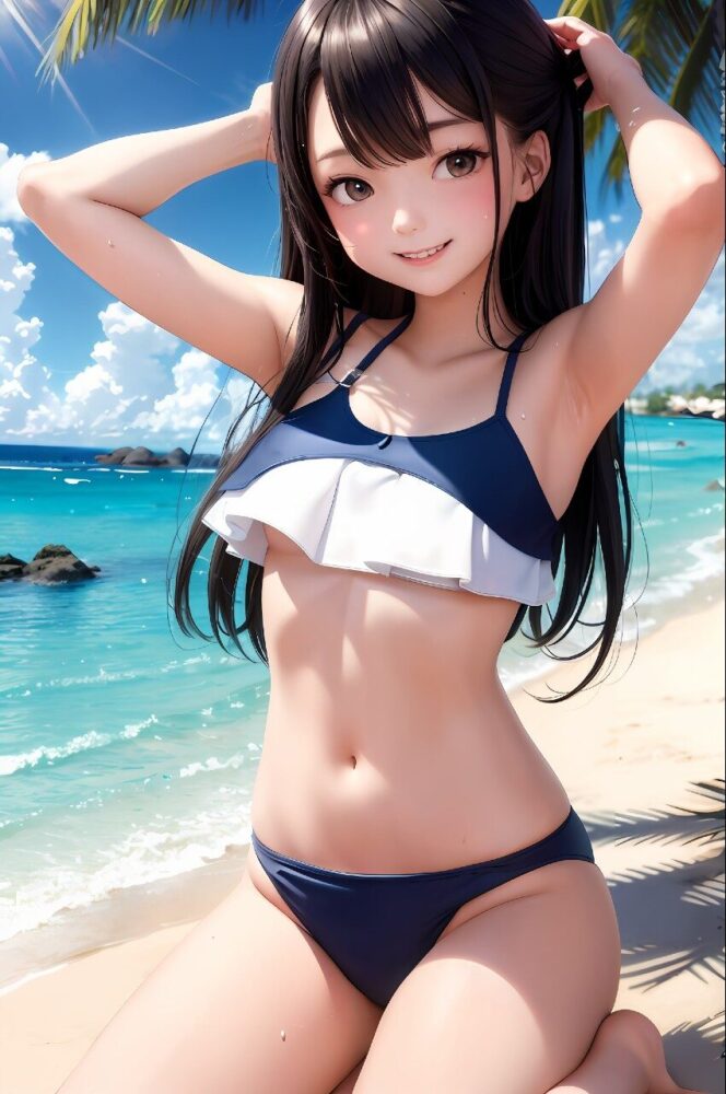 可愛い水着姿の美少女