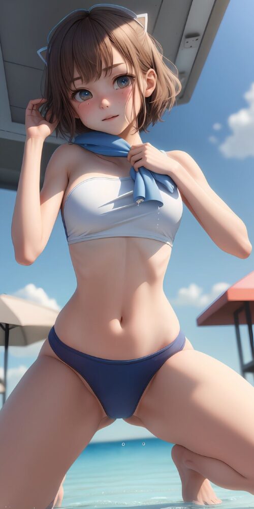 水着を着た美少女