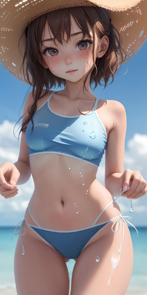 ビキニを着た健康的な美少女
