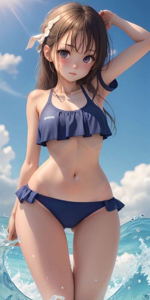 セパレート水着を着た美少女