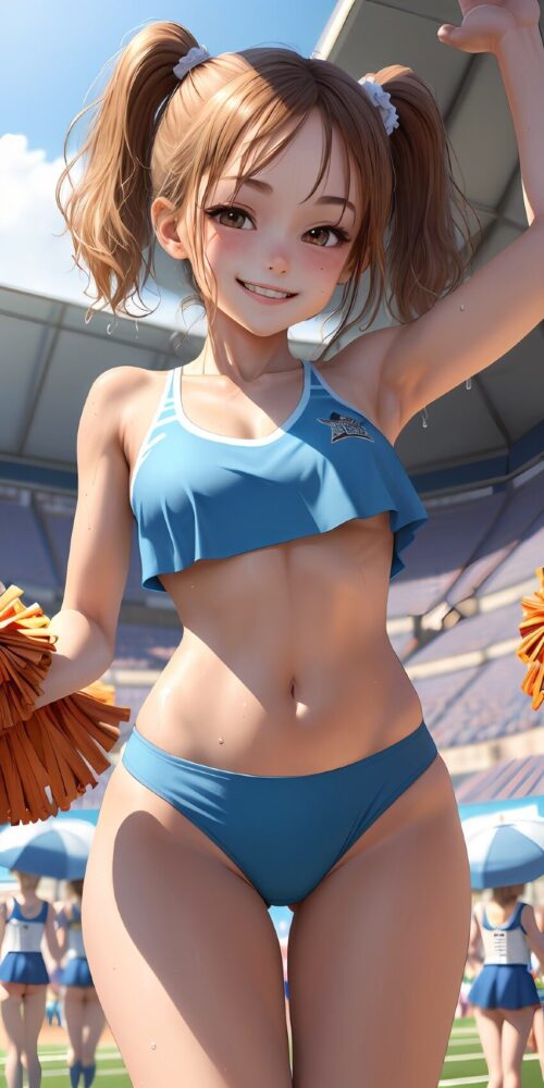 金髪ツインテールチアガール