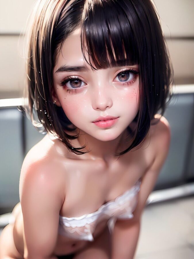 ショートカットの貧乳美少女