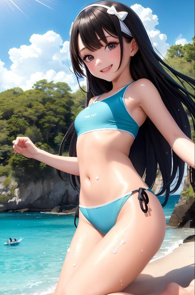 健康的で活発な美少女のビキニ