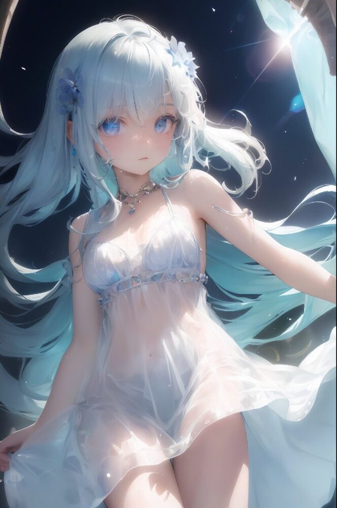 透け透けドレスの美少女