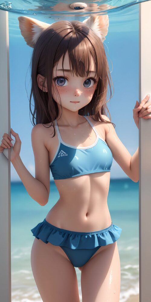 健康的な猫耳貧乳美少女