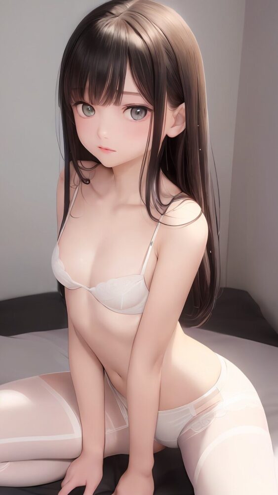 黒髪貧乳美少女