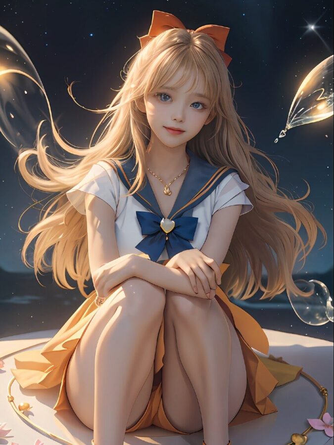 セーラームーン風コスプレの美少女