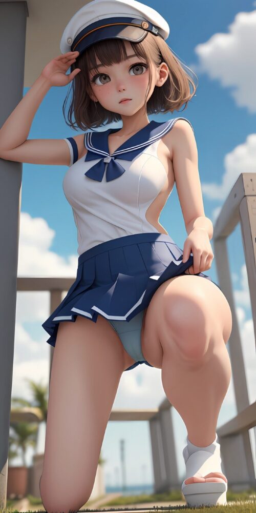 セーラー服を着た美少女