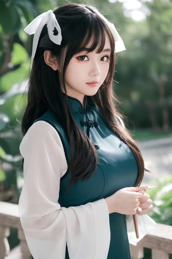 アオザイを着たベトナム美少女