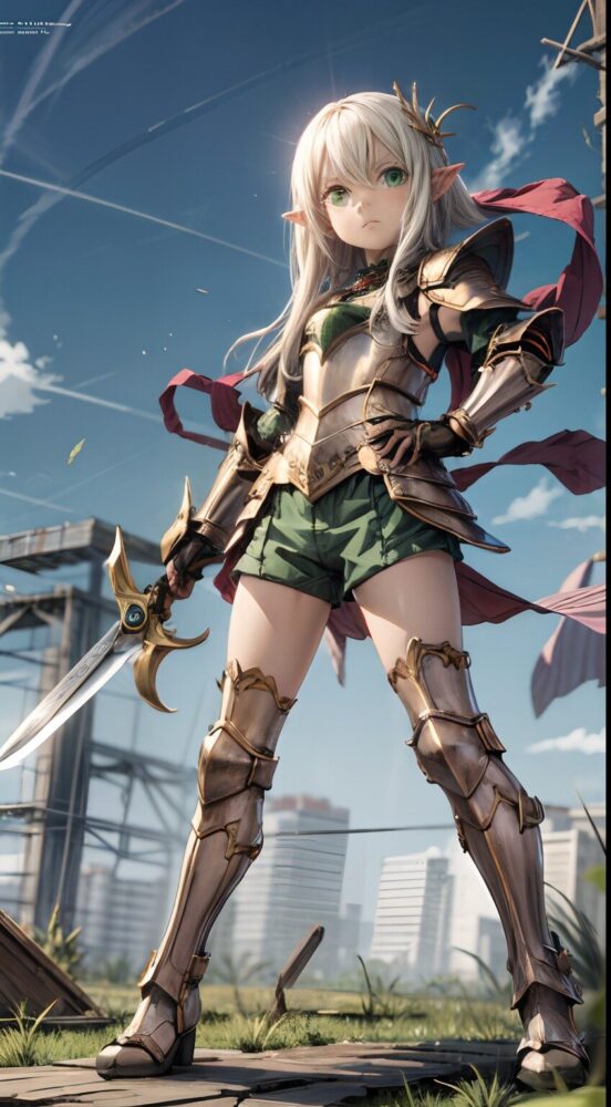 エルフの美少女剣士