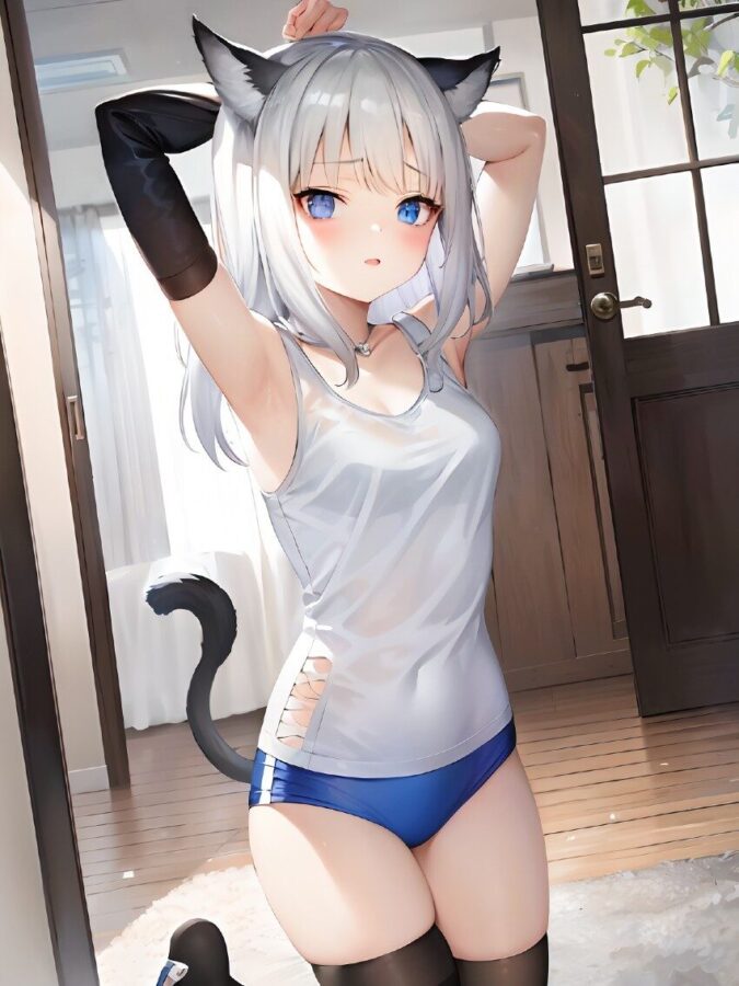 体操服・ブルマを着た猫娘