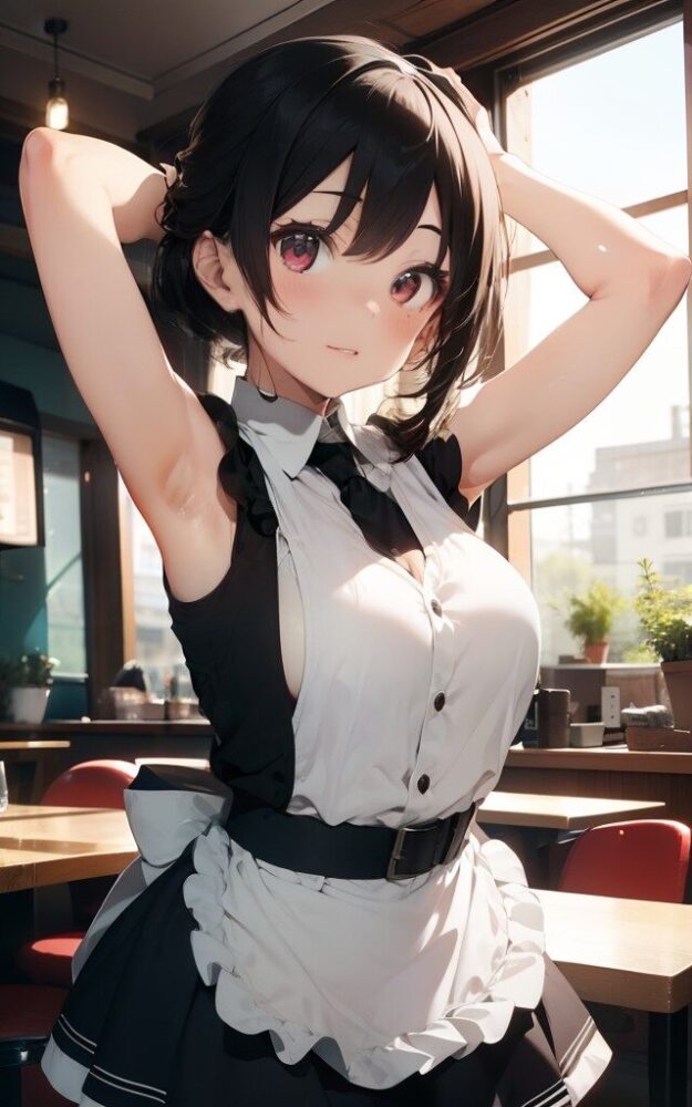 制服が可愛い喫茶店のウエイトレス