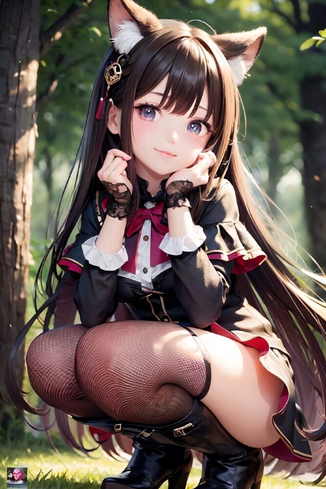 猫耳ゴスロリアイドル美少女のプリっとしたお尻
