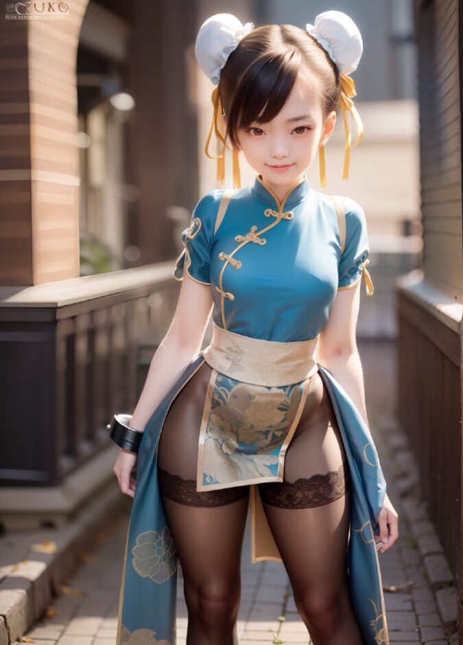 春麗コスプレの美少女