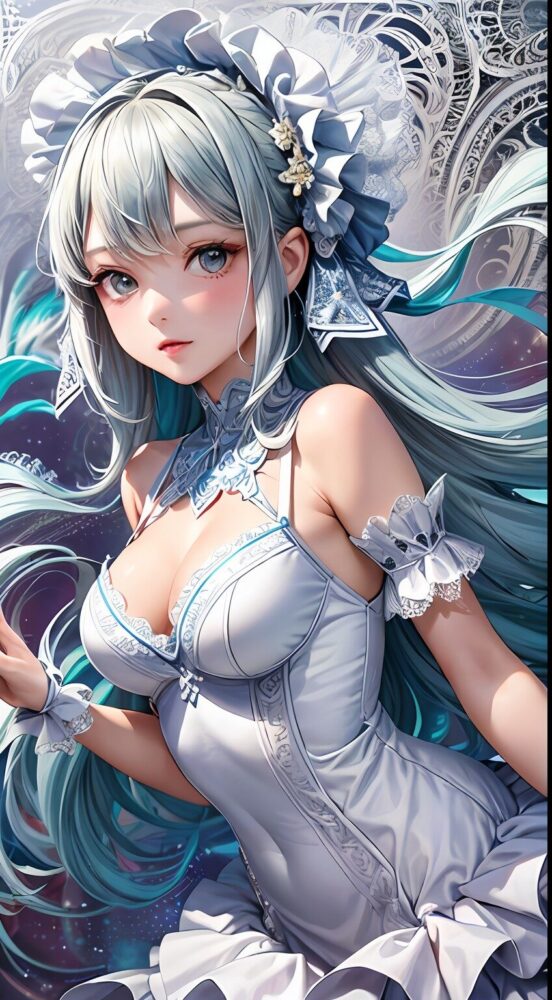 白ゴシックロリータコスプレ美少女