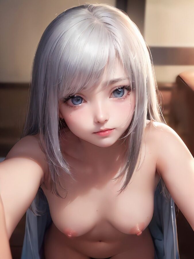 銀髪美少女のヌード