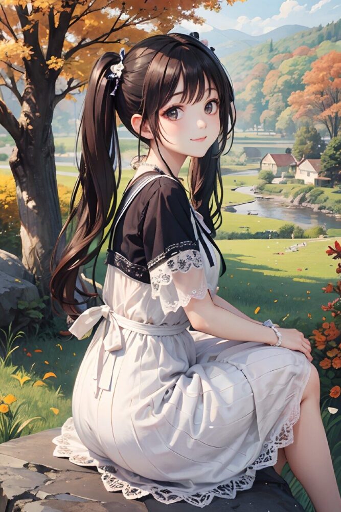 サマードレスを着たツインテール美少女