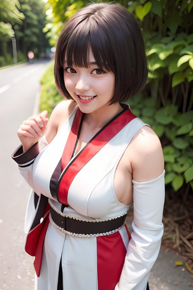 和風コスプレの巨乳美少女