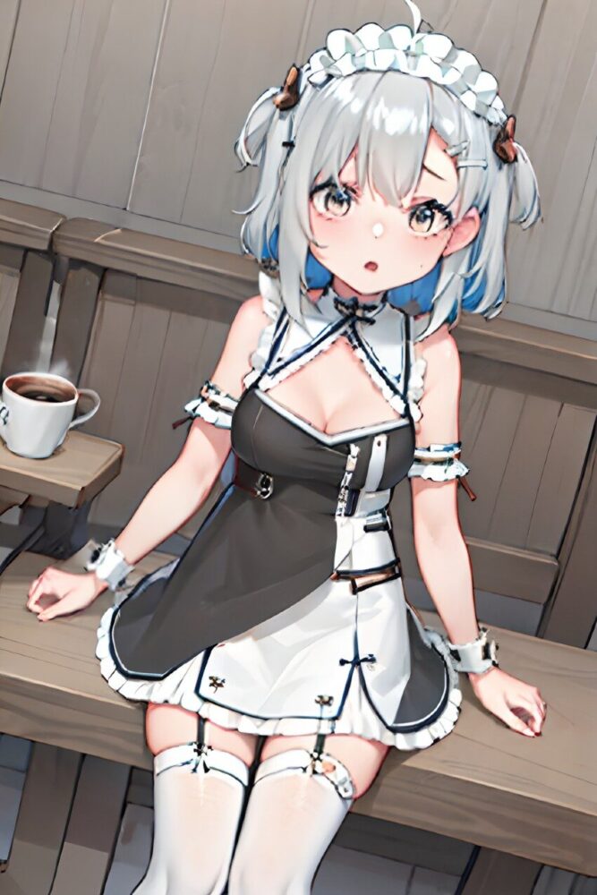 休憩中の爆乳ロリメイド