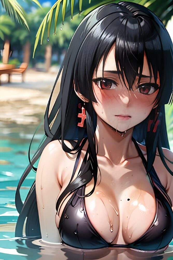 ビキニ姿を見られるのが恥ずかしい巨乳美少女