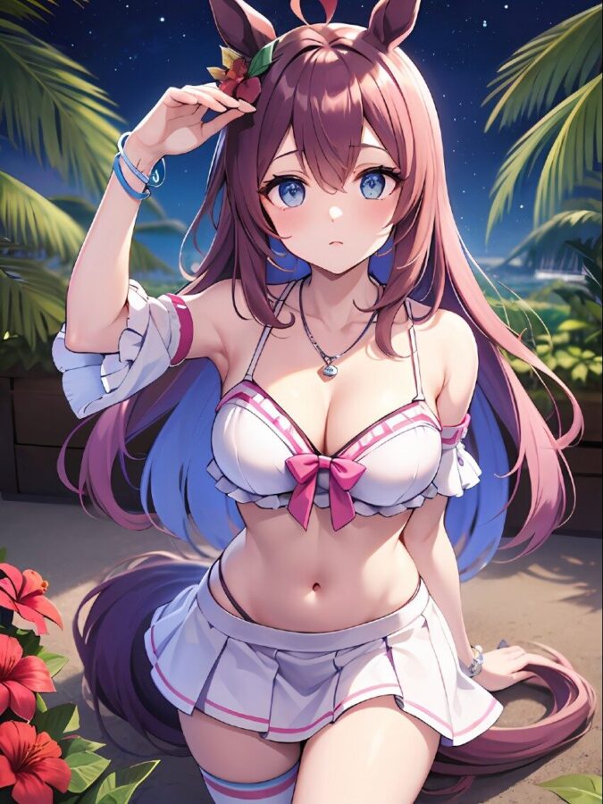ウマ娘風アイドルの水着グラビア