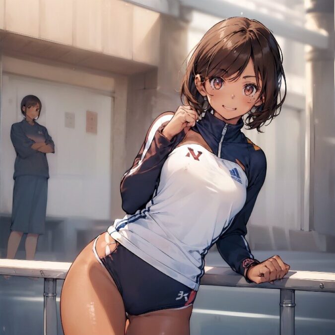 健康的なマラソン女子