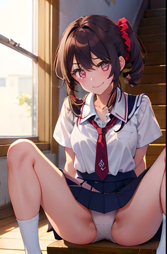 女子高生のM字開脚