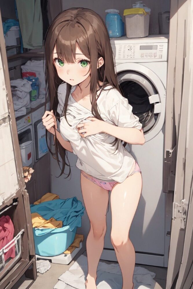 お風呂に入る前の美少女