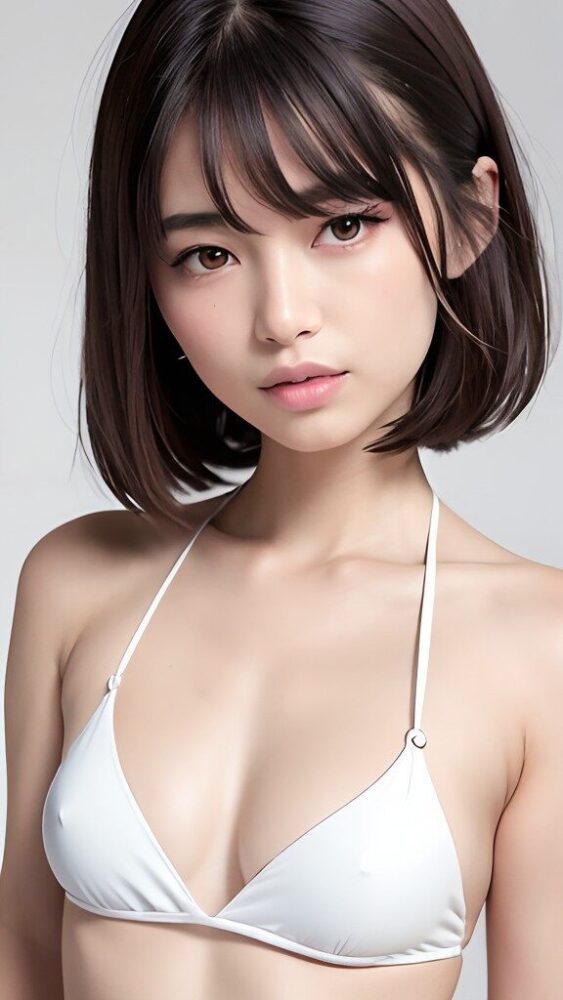 クールな貧乳美少女のビキニグラビア