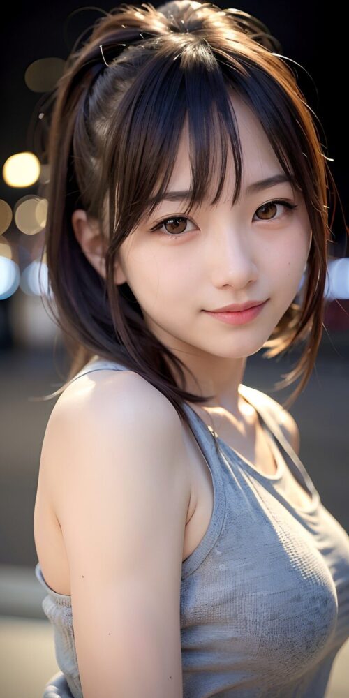 タンクトップが似合う美少女