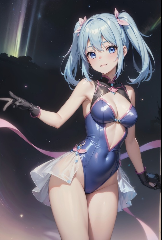 魔法少女風コスチュームのツインテール美少女