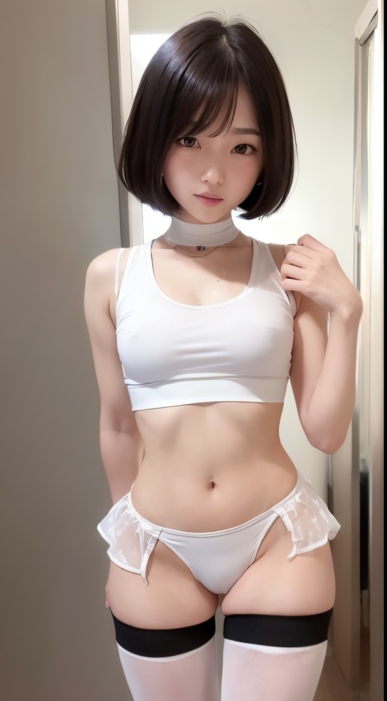 下着姿の黒髪ボブ美少女