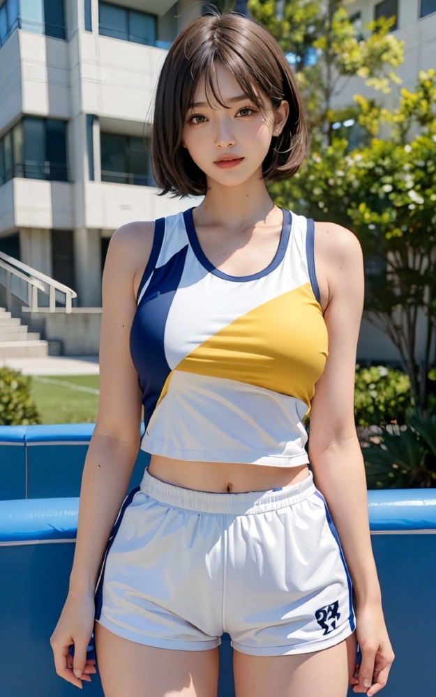 バスケットボールユニフォームの美女