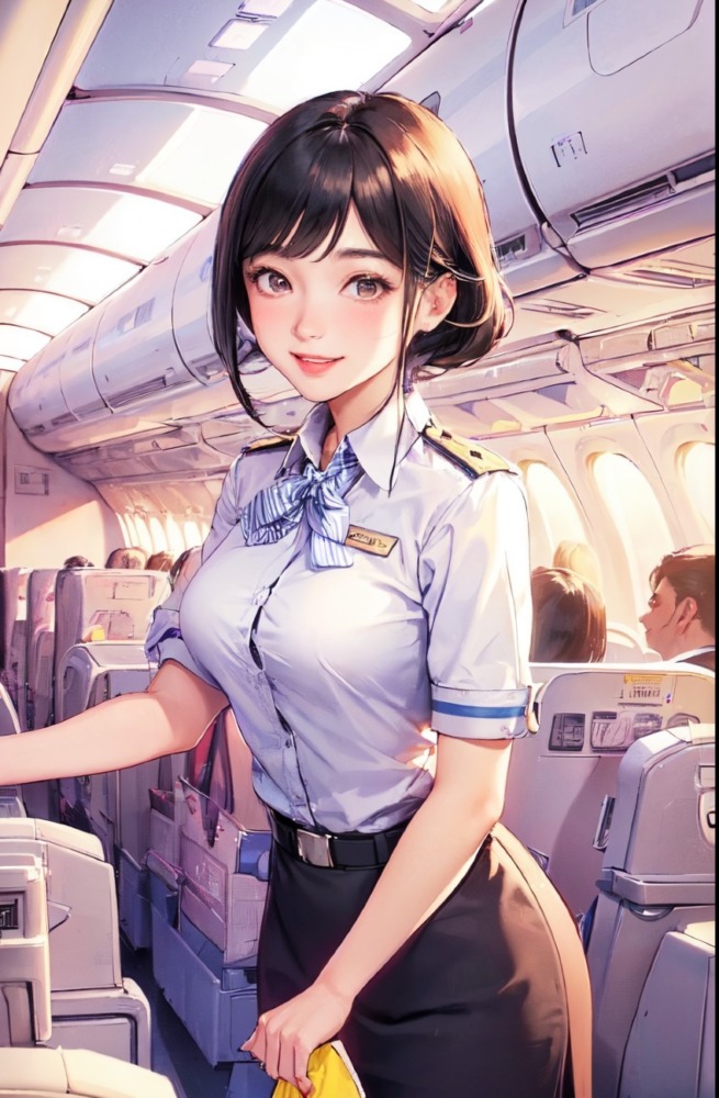 おっぱい大きめなスレンダーCA