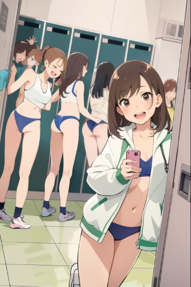 女子更衣室で着替中を撮影する女子高生