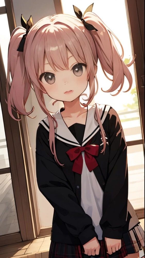 ピンク髪ツインテールの女子高生