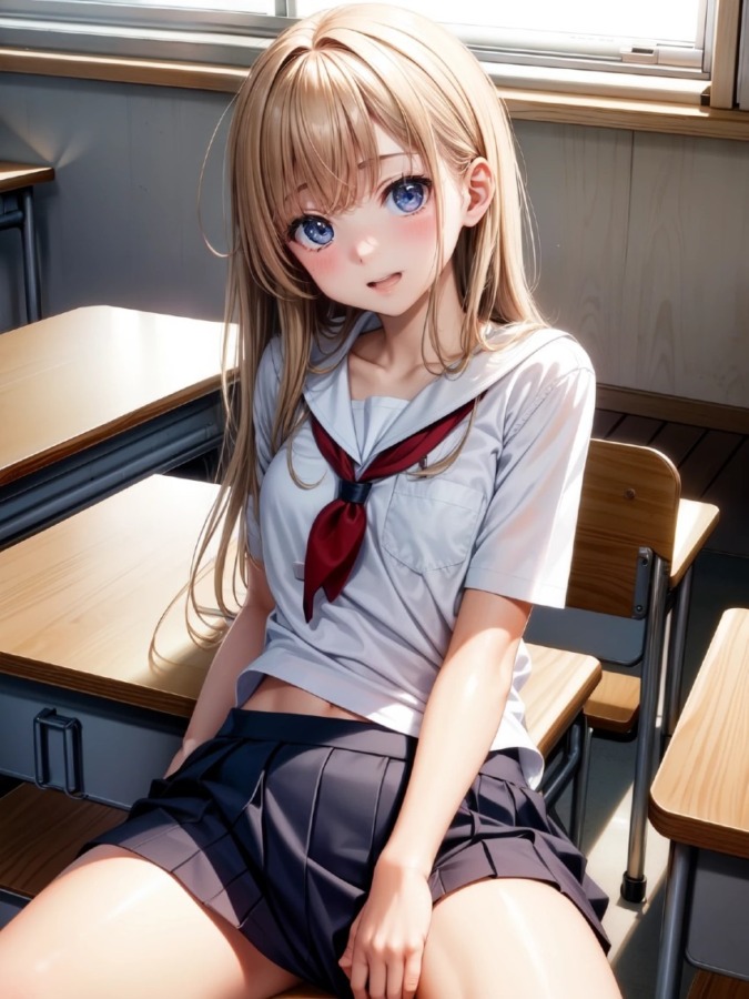 スカートの中のパンツが見えそうな女子高生