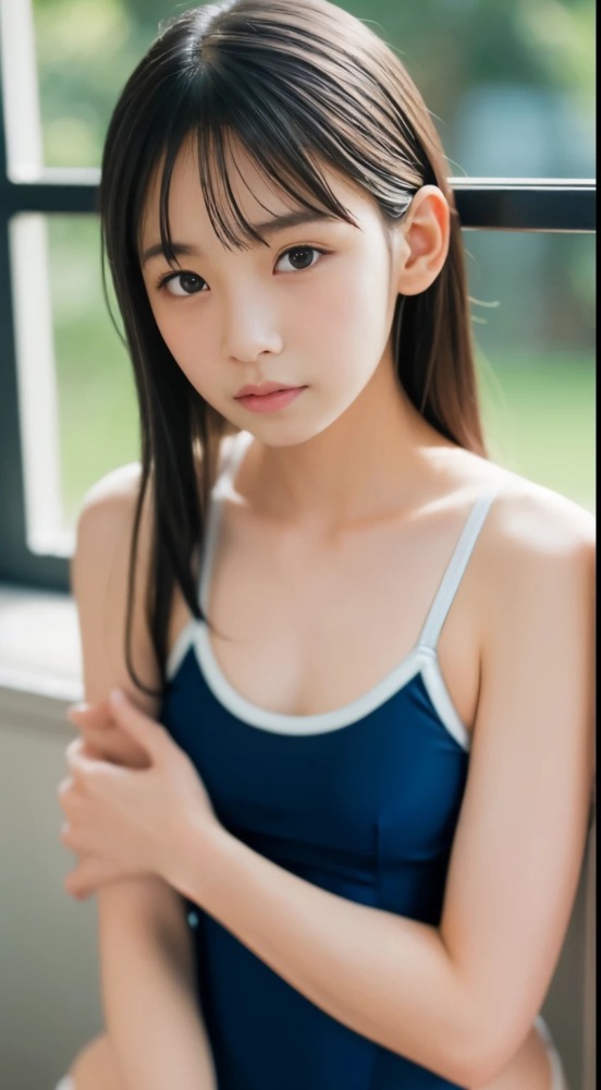 清純そうな女子高生のスクール水着グラビア