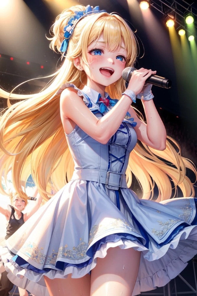 アイドル風の金髪美少女