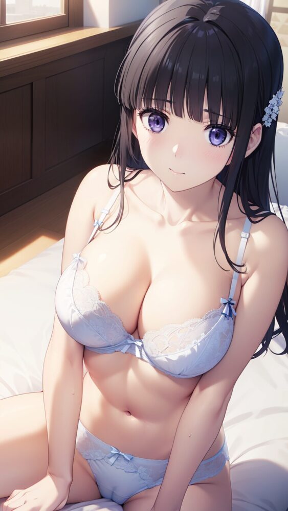 下着姿の清純そうな美少女