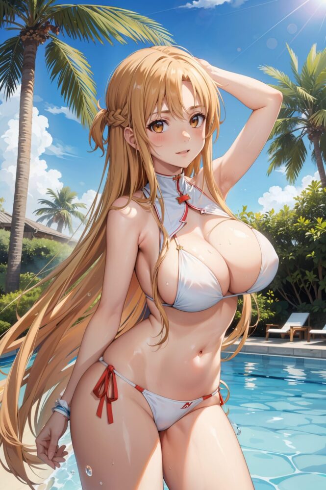 ビキニを着た結城明日奈(ソードアート・オンライン)