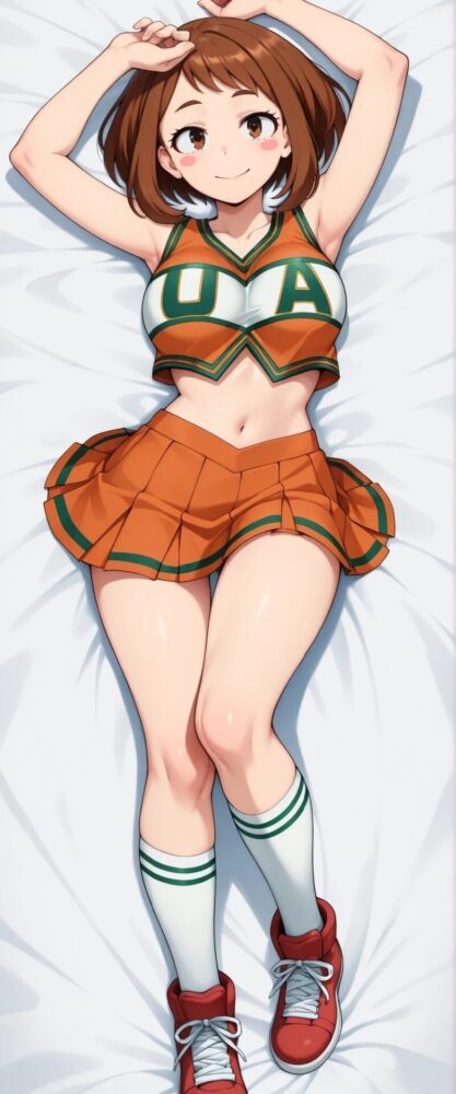 チアガールコスチュームを着た麗日お茶子(僕のヒーローアカデミア)