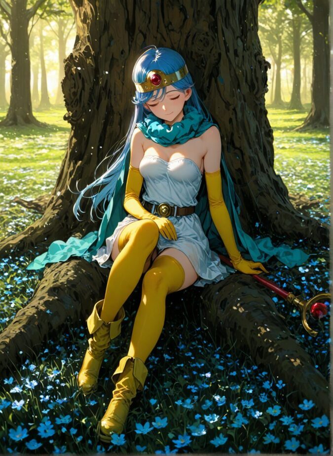 木陰で眠る女賢者(ドラゴンクエスト3)