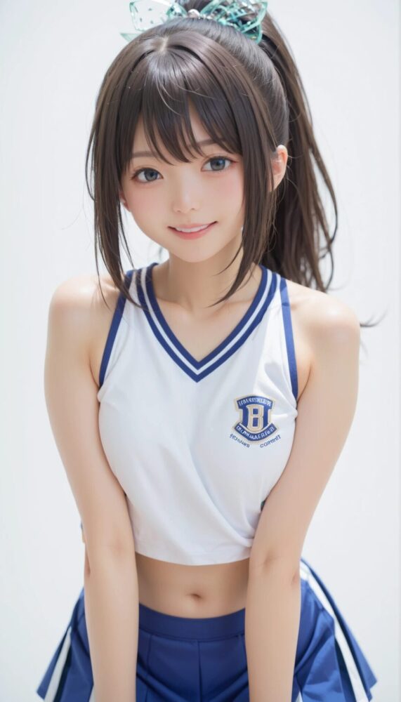 ポニーテールのチアリーダー美少女