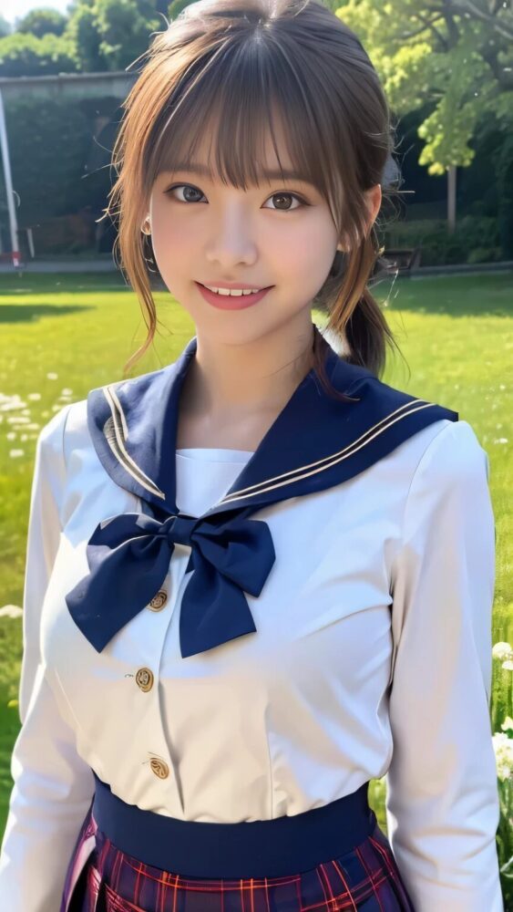 制服姿の美少女