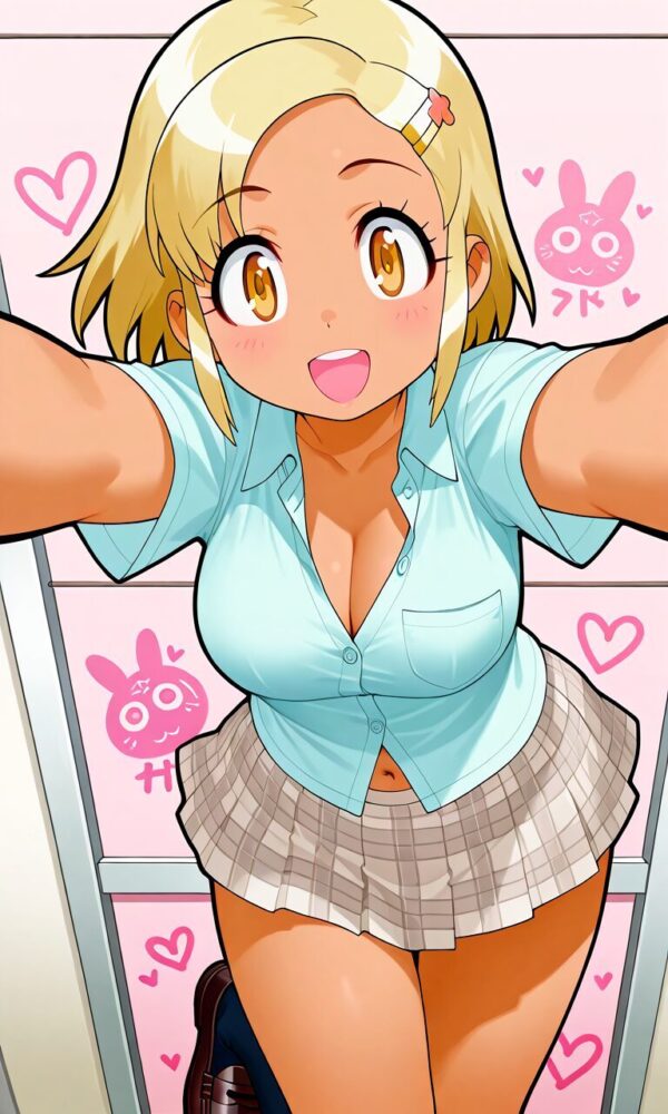 巨乳ギャルJKのパイチラ