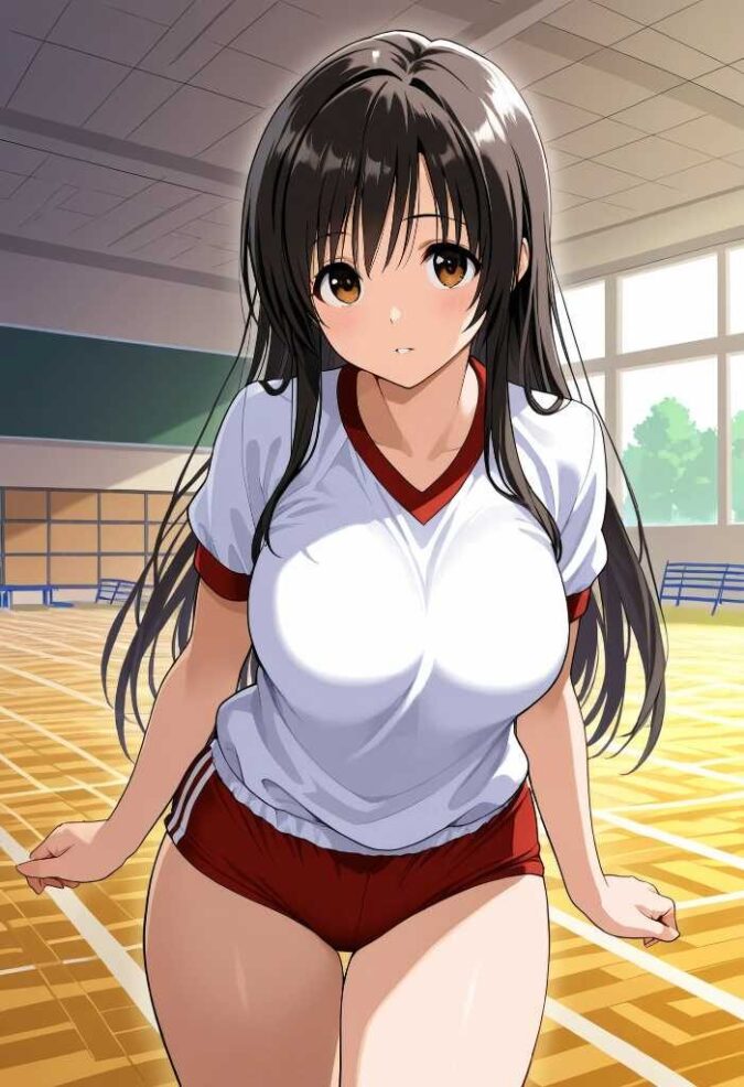 赤いブルマの女子校生