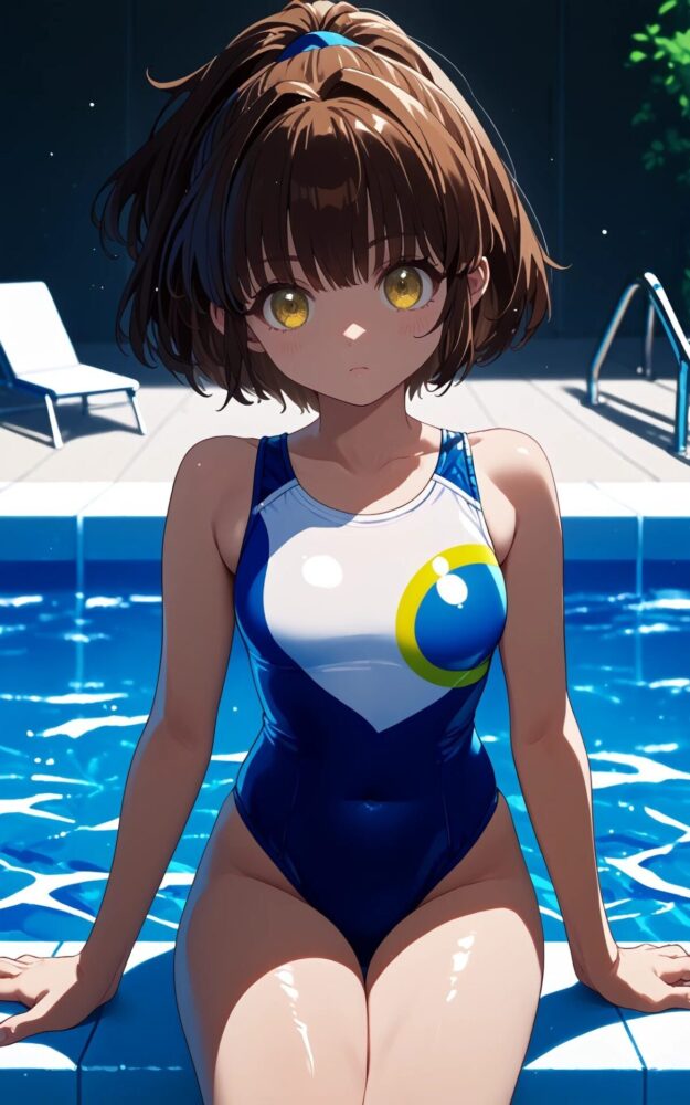 競泳水着を着たアルル(ぷよぷよ)
