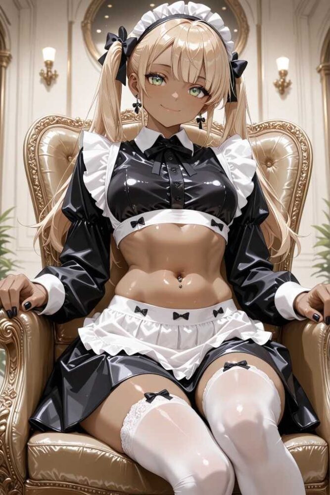 エロい黒ギャルメイド