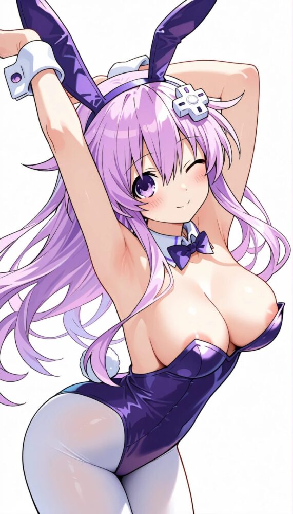 バニーガールコスチュームで乳首が見えてるネプギア(ネプテューヌ)